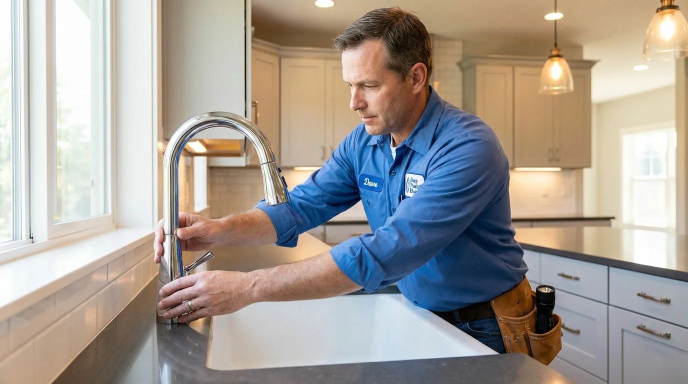 Kitchen faucet installation by Johns Plumbing LLC in Schofield